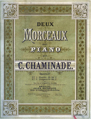 Deux Morceaux pour Piano score by Cecile Chaminade