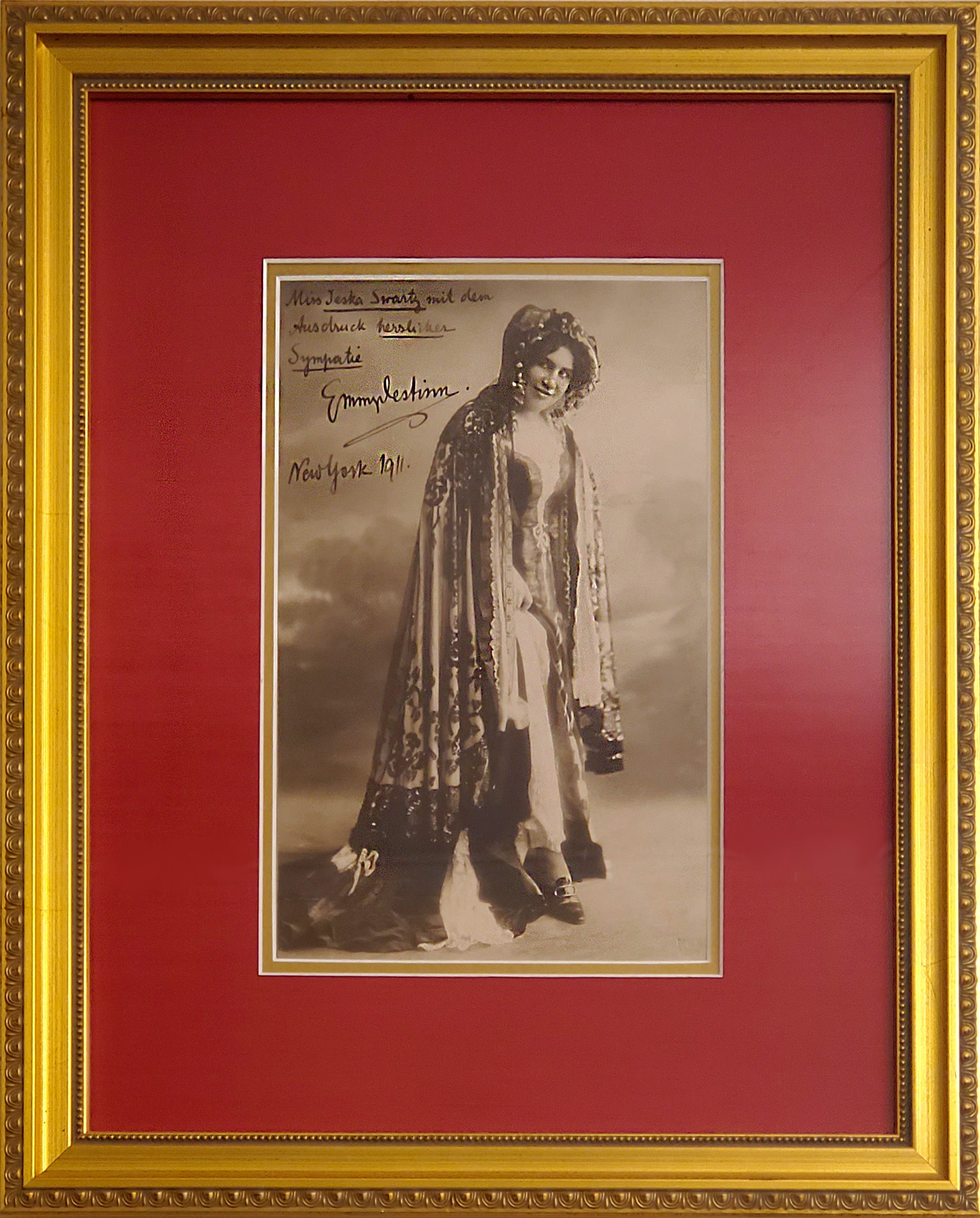 Emmy Destinn frame with signed photo in Un Ballo in Maschera