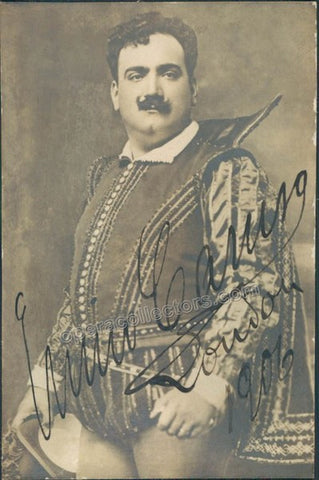 Enrico Caruso Signed Photo as Raoul in Les Huguenots