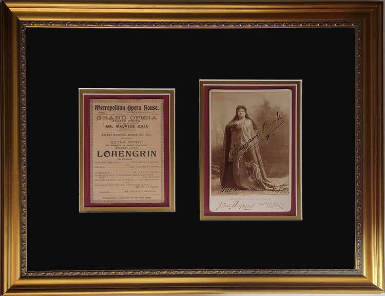 Ernestine Schumann-Heink signed photo framed