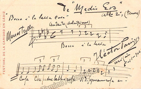 Ettore Panizza - Autograph music quote signed
