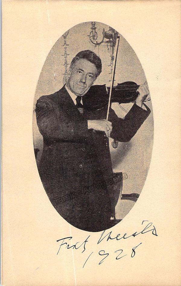 Fritz Kreisler signed photo