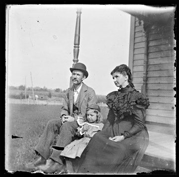 Gelatin Dry Plate - Family on porch