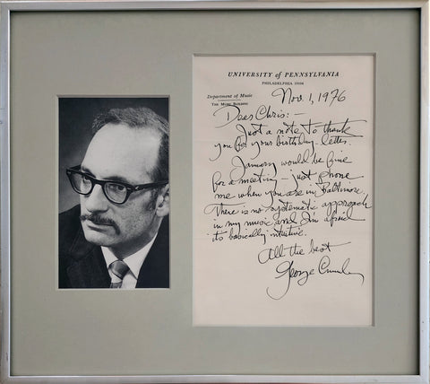 George Crumb - Autograph Letter Signed