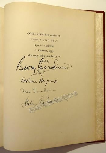 George Gershwin signed Porgy and Bess score 1st Edition