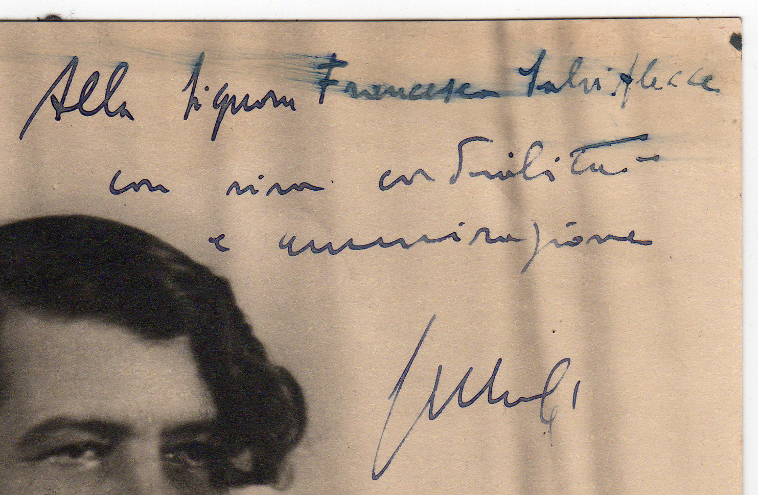 Giuseppe Mule composer - detail of autograph photo