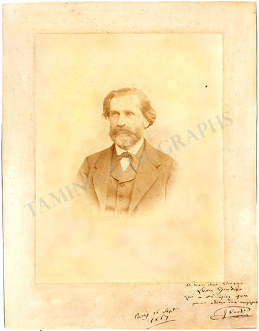 Giuseppe Verdi XL Signed Photo to Leon Escudier