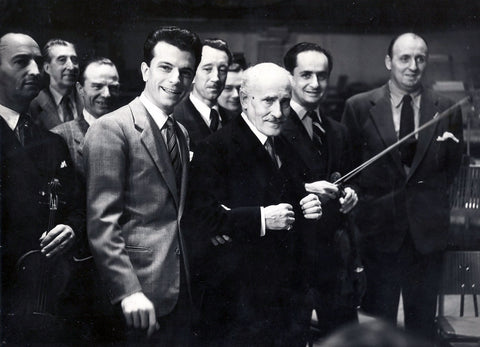 Guido Cantelli next to Arturo Toscanini in 1952