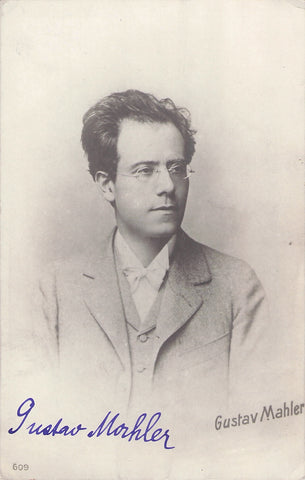 Gustav Mahler signed photo postcard