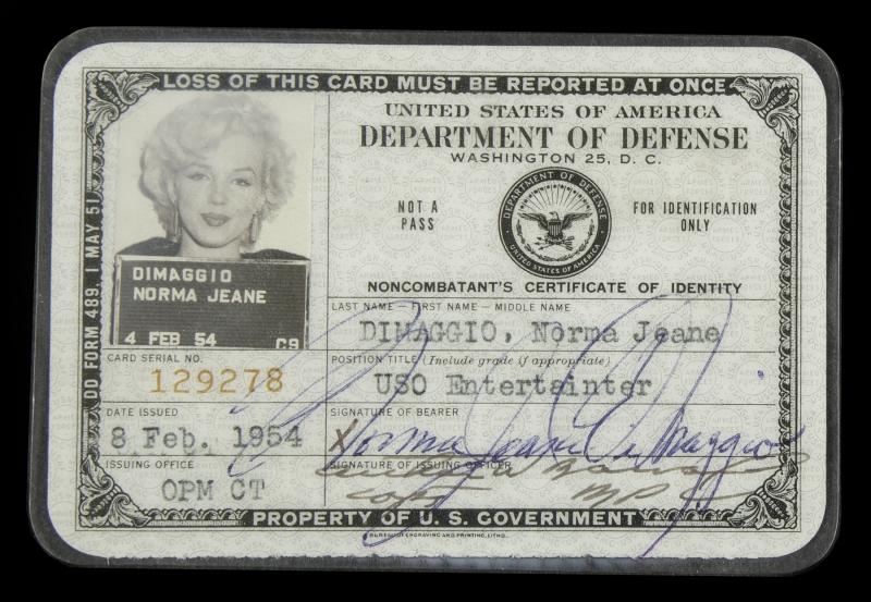 Marilyn Monroe ID card