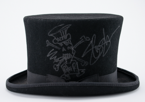 Iconic top hat signed by Slash from Guns N Roses