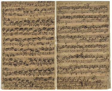 Johann Sebastian Bach - Autograph music manuscript titled and signed