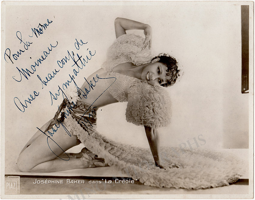 Josephine Baker signed photo in La Creole