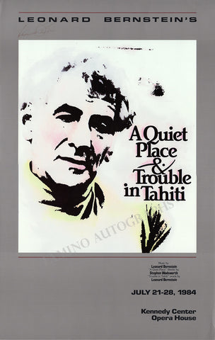 Leonard Bernstein - A Quiet Place poster signed