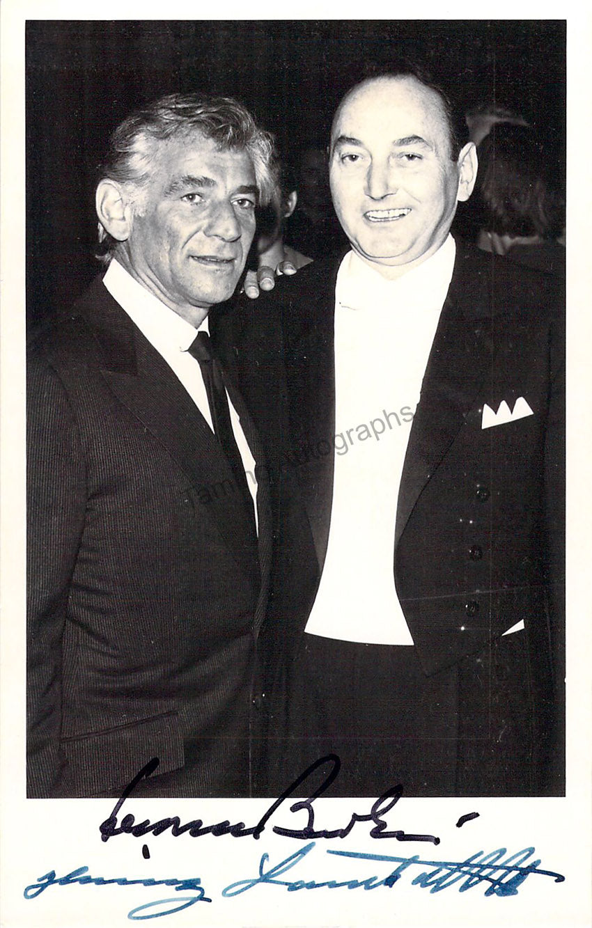 Bernstein, Leonard - Lambrecht, Heinz - Double Signed Photo 1975