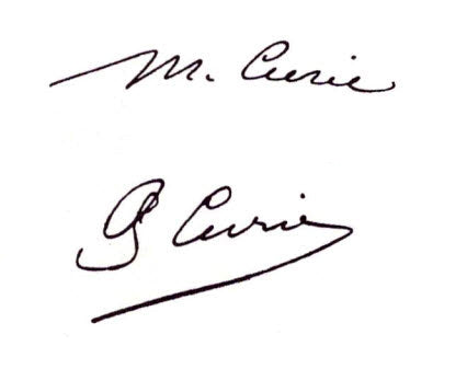 Marie and Pierre Curie Signatures