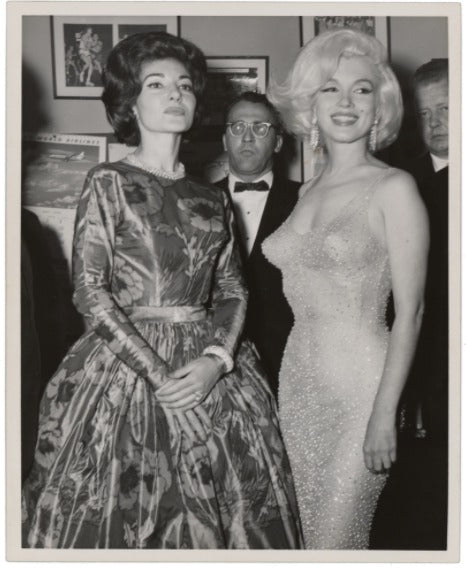 Marilyn Monroe and Maria Callas unsigned photo