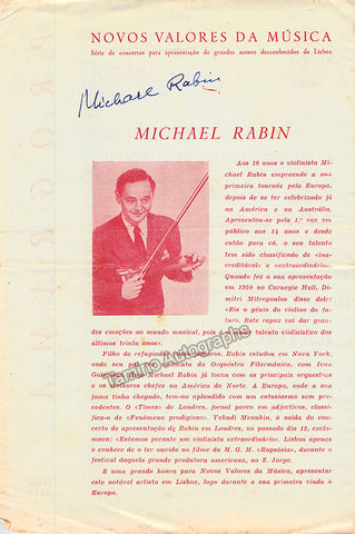Michael Rabin Concert Program Lisbon