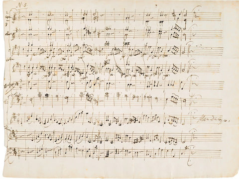 Mozart - Autograph manuscript 2 Menuets for Orchestra K164 Salzburg 1772