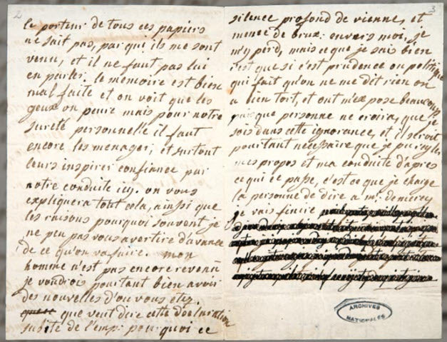 One of the copies of Marie Antoinette´s letters