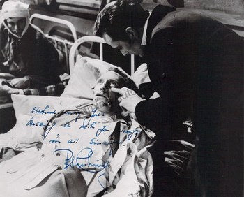 Peter Cushing signed photo in Frankensteins Fury