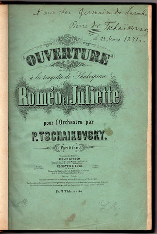 Piotr Tchaikovsky signed Romeo et Juliette score
