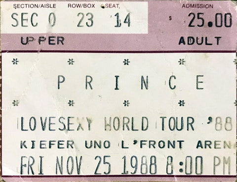 Prince LoveSexy concert tour ticket 1988