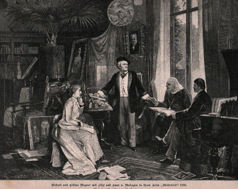 Richard Wagner - Cosima von Bulow and Franz Liszt at Wahnfried 1880