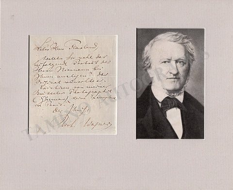 Richard Wagner autograph letter signed H8794