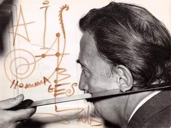 Salvador Dali signed photo