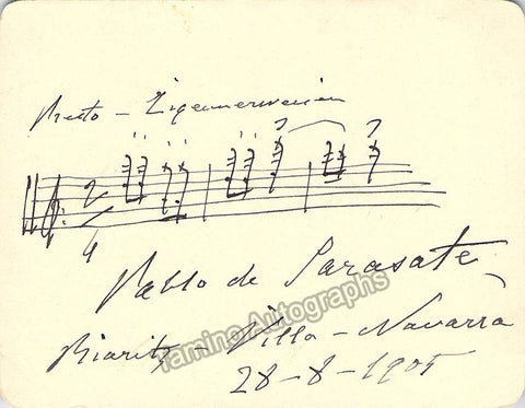 Pablo De Sarasate Autograph Music Quote