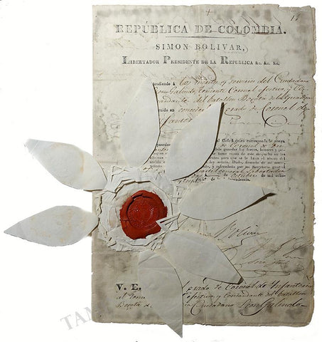 Simon Bolivar Signed Document 1823