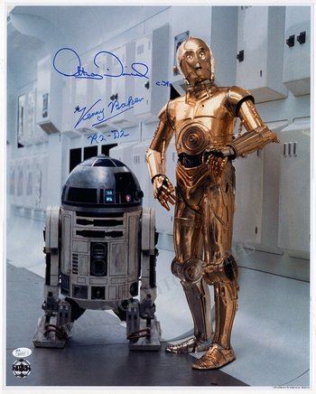 Star Wars signed Photo - Kenny Baker R2-D2 and Anthony Daniels C-3PO