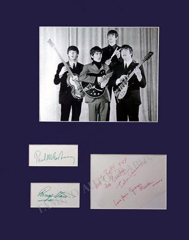 The Beatles signatures by all with photo