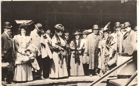 The Met company waits for the train after the San Francisco earthquake