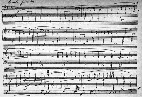 The manuscript of Chopin's Funeral March