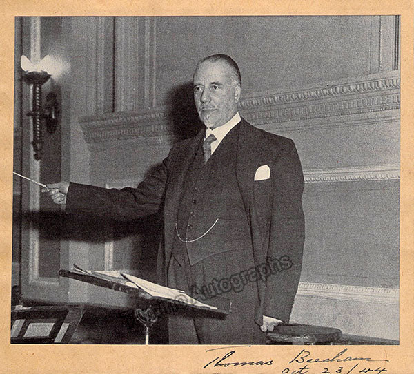 Thomas Beecham signed photo conducting GA5902_WM