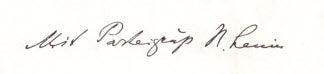 Vladimir I Lenin Signature