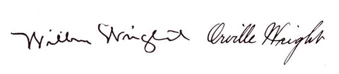 Wilburn and Orville Wright Signatures