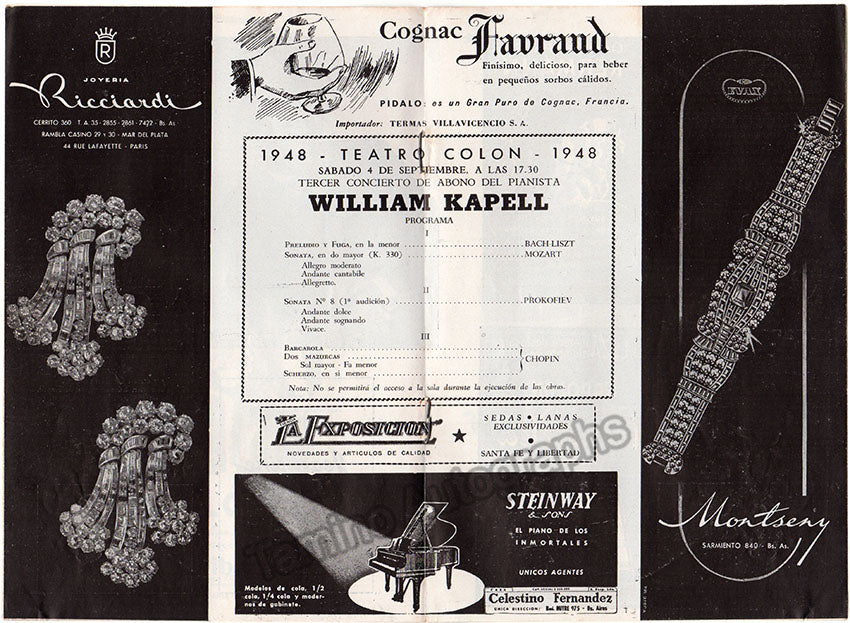 William Kapell Teatro Colon program 1948