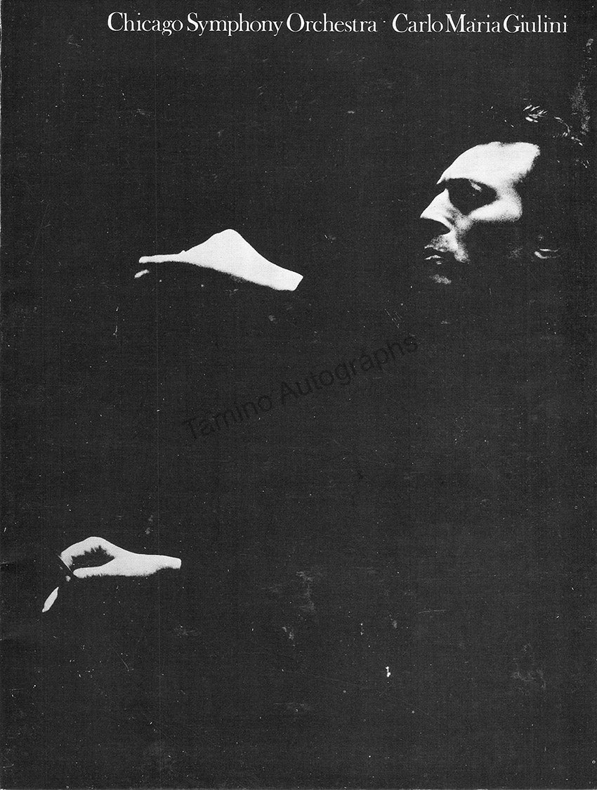 Carlo Maria Giulini Autograph Signed Program London 1971 – Tamino