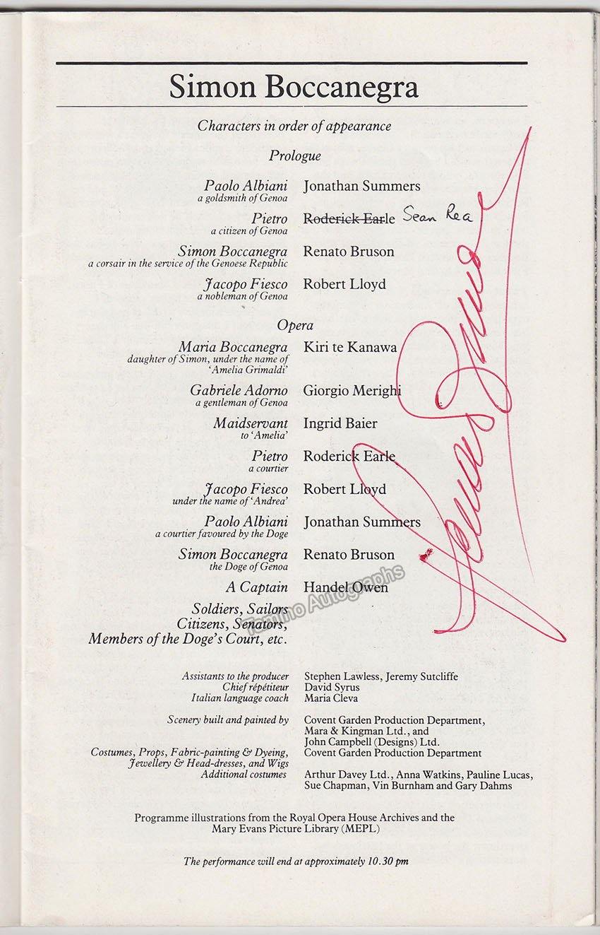 Bruson, Renato - Signed Program London 1986