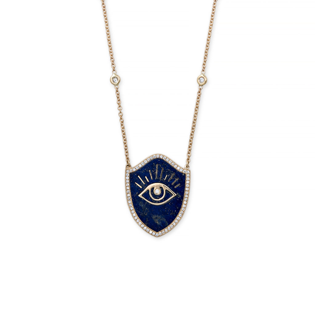 LAPIS EYE SHIELD NECKLACE