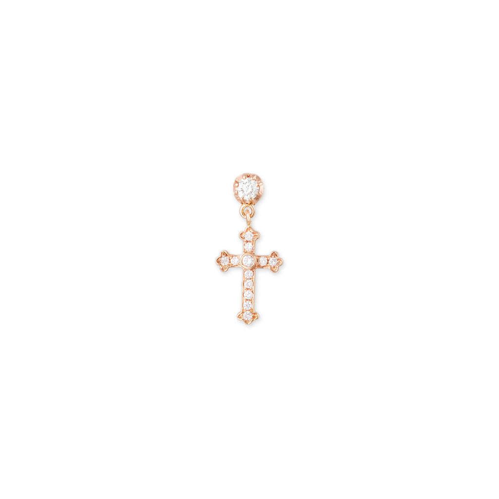 SOPHIA DIAMOND + PAVE CROSS DROP STUD