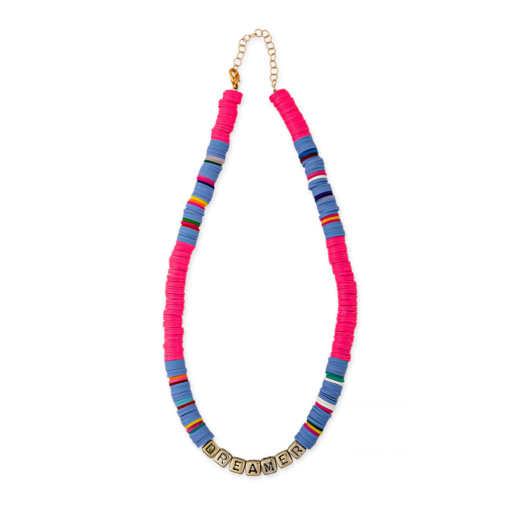 ZOE AICHE STRIPED RAINBOW HEISHI BEADED DREAMER NECKLACE