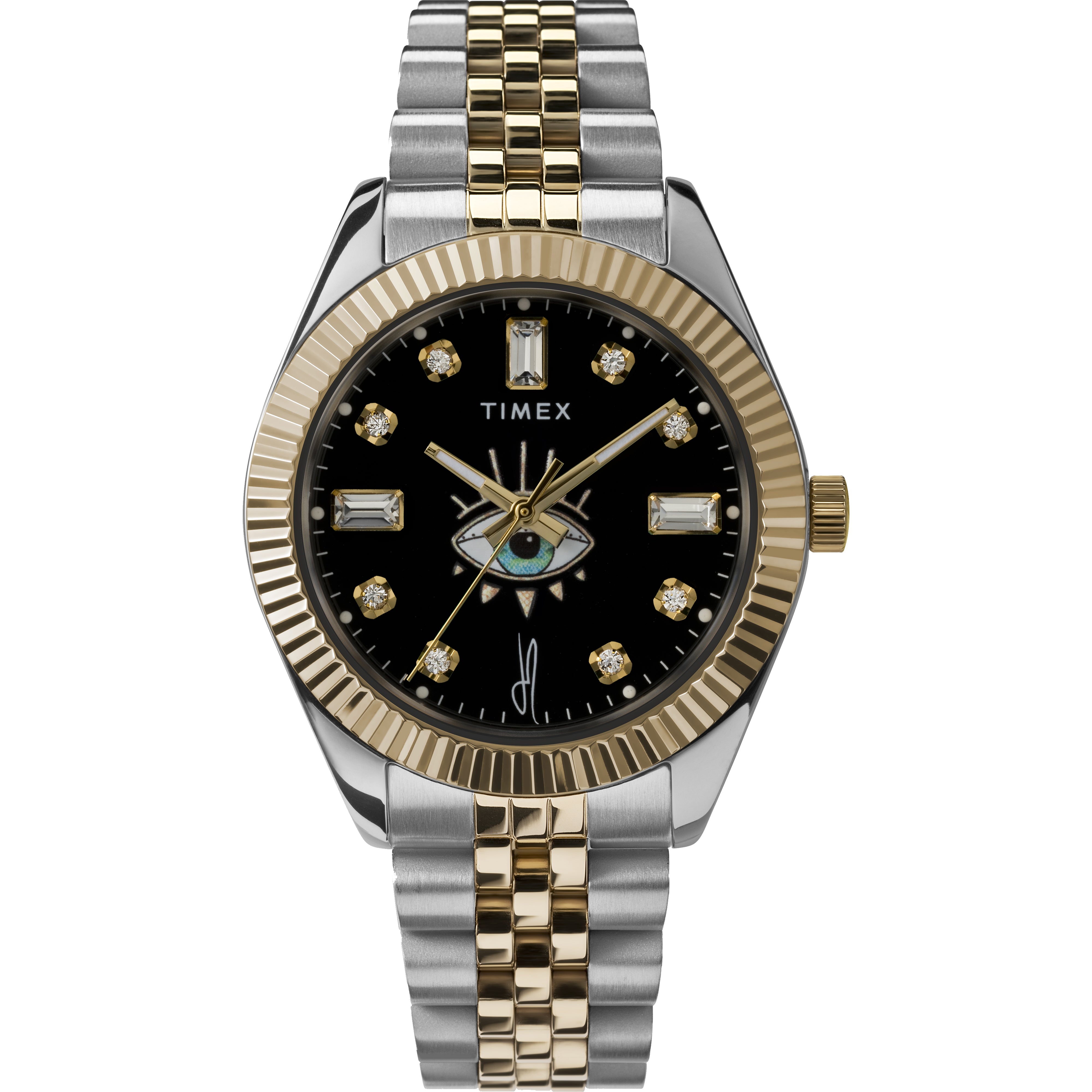 TIMEX X JA LEGACY TWO-TONE BLACK TRIBE EYE WATCH