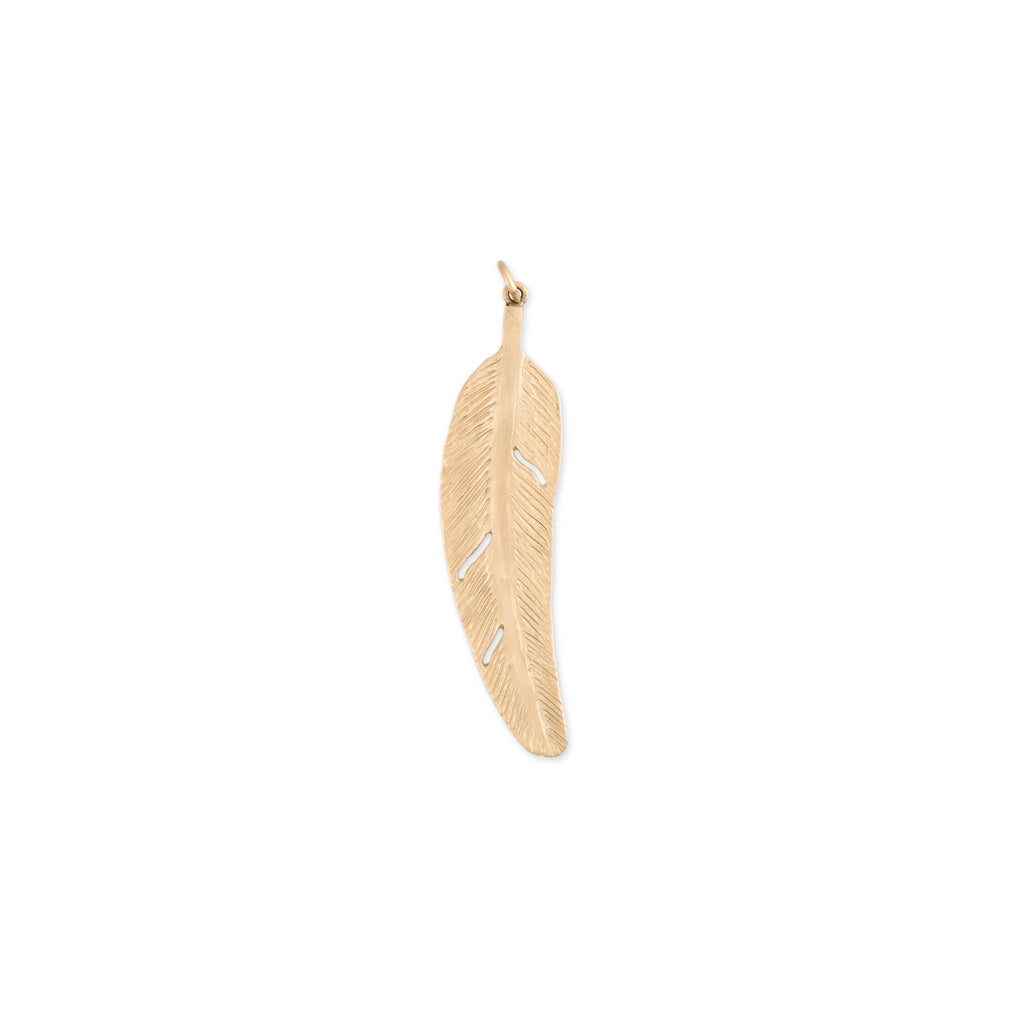 feather charm gold