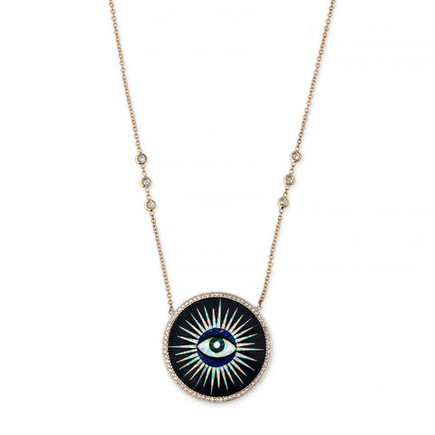 PAVE ONYX INLAY EYE NECKLACE – Jacquie Aiche