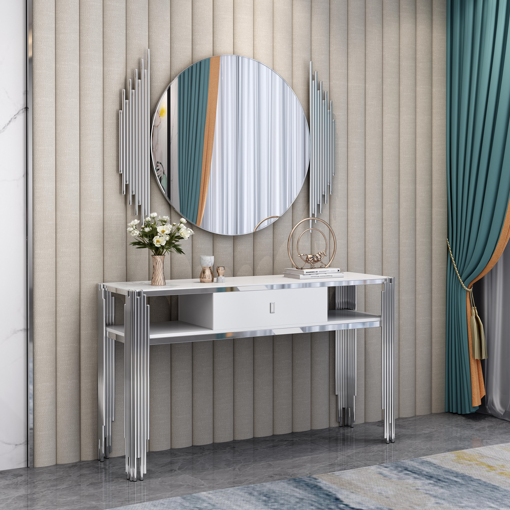Douglas Console Table with Mirror - The A2Z Furniture