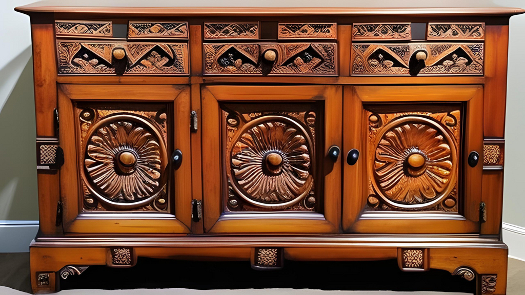 hand-carved Indian cabinet